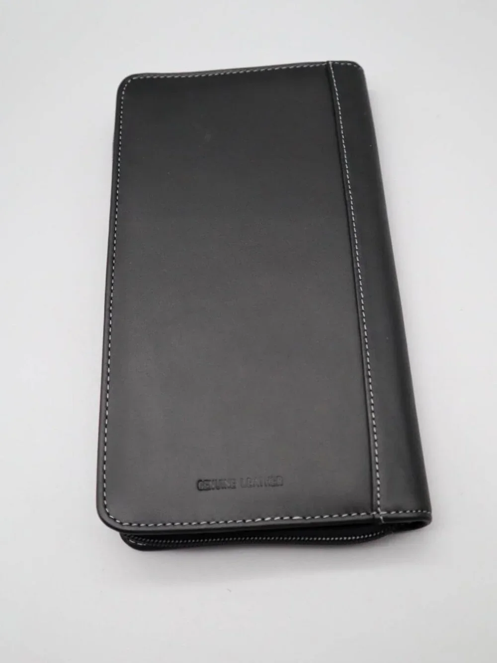 Leed's Black Leather Personal Ogranizer Folio Travel Wallet Planet Fitness Logo
